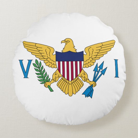 米国ヴァージン諸島国旗 ラウンドクッション (正面)