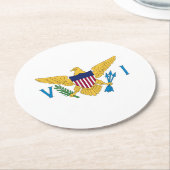 米国ヴァージン諸島国旗 ラウンドペーパーコースター (アングル)