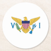 米国ヴァージン諸島国旗 ラウンドペーパーコースター (正面)