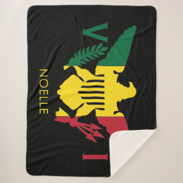 米国ヴァージン諸島国旗、ラスタ赤、黄、緑 シェルパブランケット