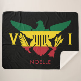 米国ヴァージン諸島国旗、ラスタ赤、黄、緑 シェルパブランケット