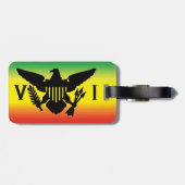 米国ヴァージン諸島国旗、ラスタ、グリーンレッドイエロー ラゲッジタグ (裏面横)