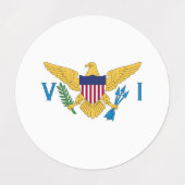 米国ヴァージン諸島国旗 ラベル (デザイン1)