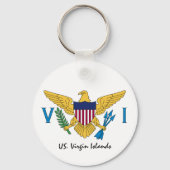 米国ヴァージン諸島国旗 – 休日，愛国者/スポーツ キーホルダー (正面)