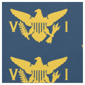 米国ヴァージン諸島国旗（大）ネイビーブルー&金ゴールド ファブリック (クローズアップ)