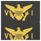 米国ヴァージン諸島国旗（大）ブラック&金ゴールド ファブリック (クローズアップ)