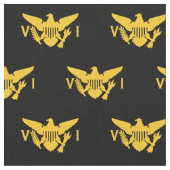 米国ヴァージン諸島国旗（小）ブラック&金ゴールド ファブリック (クローズアップ)