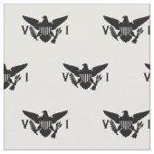 米国ヴァージン諸島国旗（小）白と黒 ファブリック (クローズアップ)