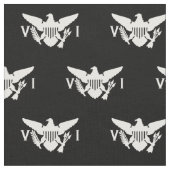 米国ヴァージン諸島国旗（小）白黒 ファブリック (クローズアップ)