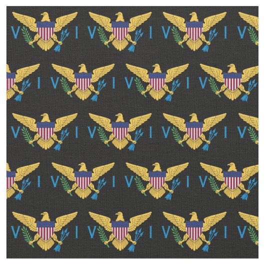 米国ヴァージン諸島国旗（小）黒 ファブリック (クローズアップ)