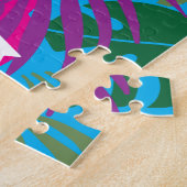 米国ヴァージン諸島国旗 – 抽象芸術熱帯 ジグソーパズル (側面)