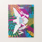 米国ヴァージン諸島国旗 – 抽象芸術熱帯 ジグソーパズル (縦)