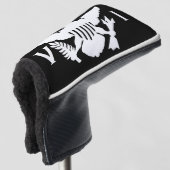 米国ヴァージン諸島国旗、白黒 ゴルフヘッドカバー (3/4 正面)