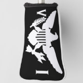 米国ヴァージン諸島国旗、白黒 ゴルフヘッドカバー (回転90)