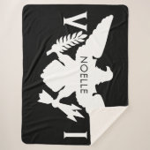 米国ヴァージン諸島国旗、白黒 シェルパブランケット (正面)