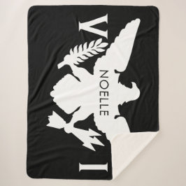 米国ヴァージン諸島国旗、白黒 シェルパブランケット