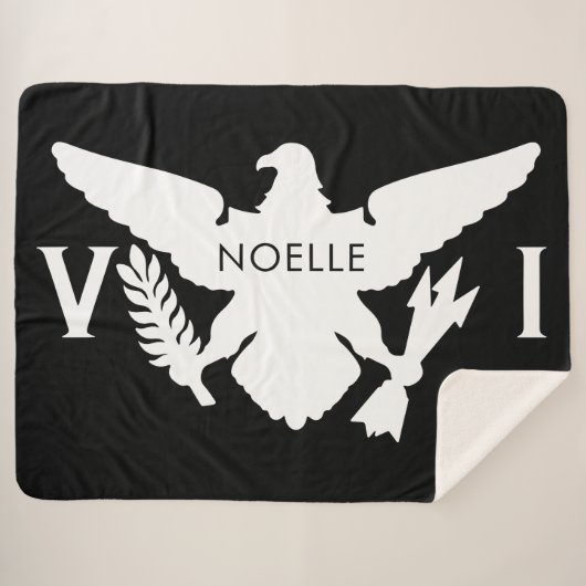 米国ヴァージン諸島国旗、白黒 シェルパブランケット (正面(横))