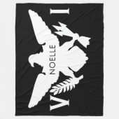 米国ヴァージン諸島国旗、白黒 フリースブランケット (正面)