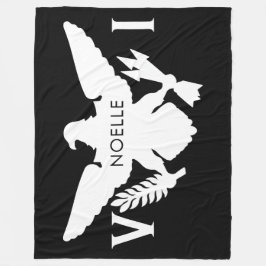 米国ヴァージン諸島国旗、白黒 フリースブランケット