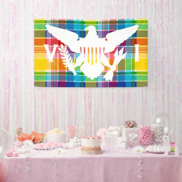 米国ヴァージン諸島国旗（白）、マドラス 横断幕