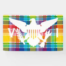 米国ヴァージン諸島国旗（白）、マドラス 横断幕