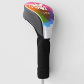 米国ヴァージン諸島国旗、白、水彩スプラッシュ ゴルフヘッドカバー (アングル)