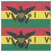 米国ヴァージン諸島国旗 |赤、黄、緑 ファブリック (クローズアップ)