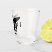 米国ヴァージン諸島国旗 |黒 ショットグラス (右)