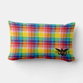 米国ヴァージン諸島国旗（黒）、マドラス ランバークッション (裏面)