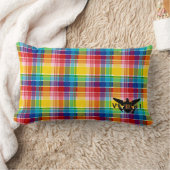 米国ヴァージン諸島国旗（黒）、マドラス ランバークッション (ブランケット)