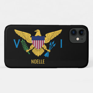 米国ヴァージン諸島国旗、黒 iPhone 11 ケース