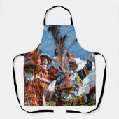 米国ヴァージン諸島国旗Moko Jumbie USVI Madras エプロン (正面)