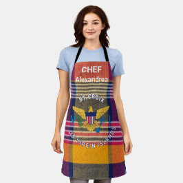 米国ヴァージン諸島国旗St.クロワマドラスプレイド エプロン