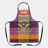 米国ヴァージン諸島国旗St.クロワマドラスプレイド エプロン (正面)