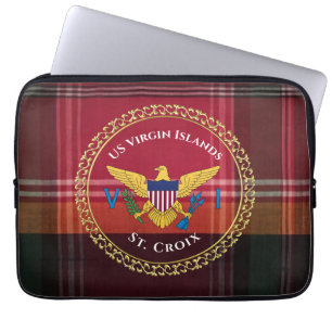 米国ヴァージン諸島国旗St.Croix Madras USVI ラップトップスリーブ