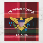 米国ヴァージン諸島国旗St.Croix Madras USVI ワインラベル (シングルラベル)