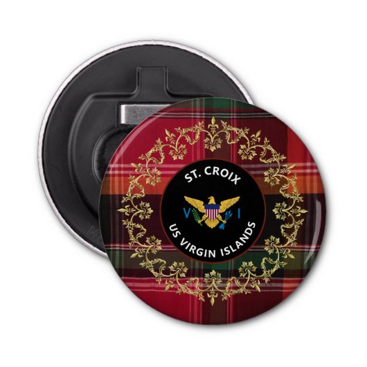 米国ヴァージン諸島国旗St.Croix Madras USVI 栓抜き (正面)