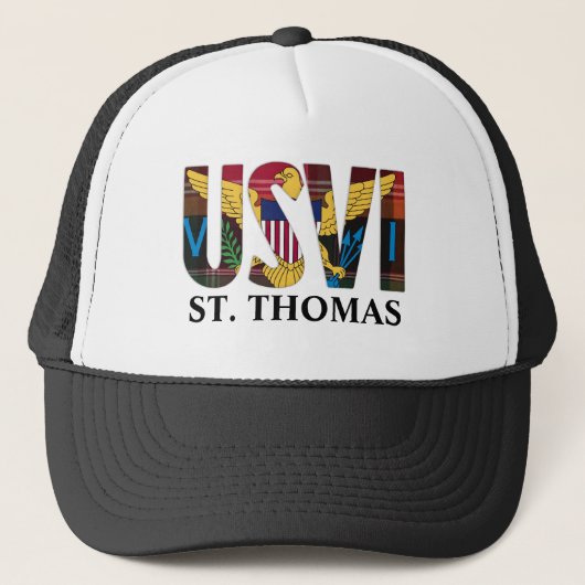 米国ヴァージン諸島国旗St.Thomas USVI Madras キャップ (正面)