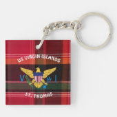 米国ヴァージン諸島国旗St.Thomas USVI Madras キーホルダー (裏面)