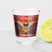 米国ヴァージン諸島国旗St.Thomas USVI Madras ショットグラス (正面)