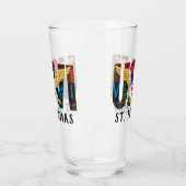 米国ヴァージン諸島国旗St.Thomas USVI Madras タンブラーグラス (左)