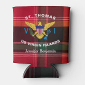 米国ヴァージン諸島国旗St. Thomas USVI Madras 缶クーラー (正面)