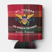 米国ヴァージン諸島国旗St. Thomas USVI Madras 缶クーラー (裏面)
