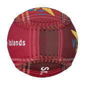 米国ヴァージン諸島国旗St.Thomas USVI Madras 野球ボール (裏面)