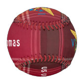 米国ヴァージン諸島国旗St.Thomas USVI Madras 野球ボール (正面)