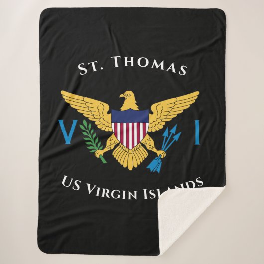 米国ヴァージン諸島国旗St.Thomas USVI Tropical シェルパブランケット (正面)