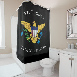 米国ヴァージン諸島国旗St.Thomas USVI Tropical シャワーカーテン