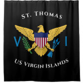 米国ヴァージン諸島国旗St.Thomas USVI Tropical シャワーカーテン (正面)