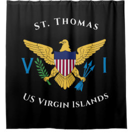 米国ヴァージン諸島国旗St.Thomas USVI Tropical シャワーカーテン