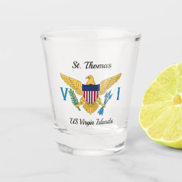 米国ヴァージン諸島国旗St.Thomas USVI Tropical ショットグラス
